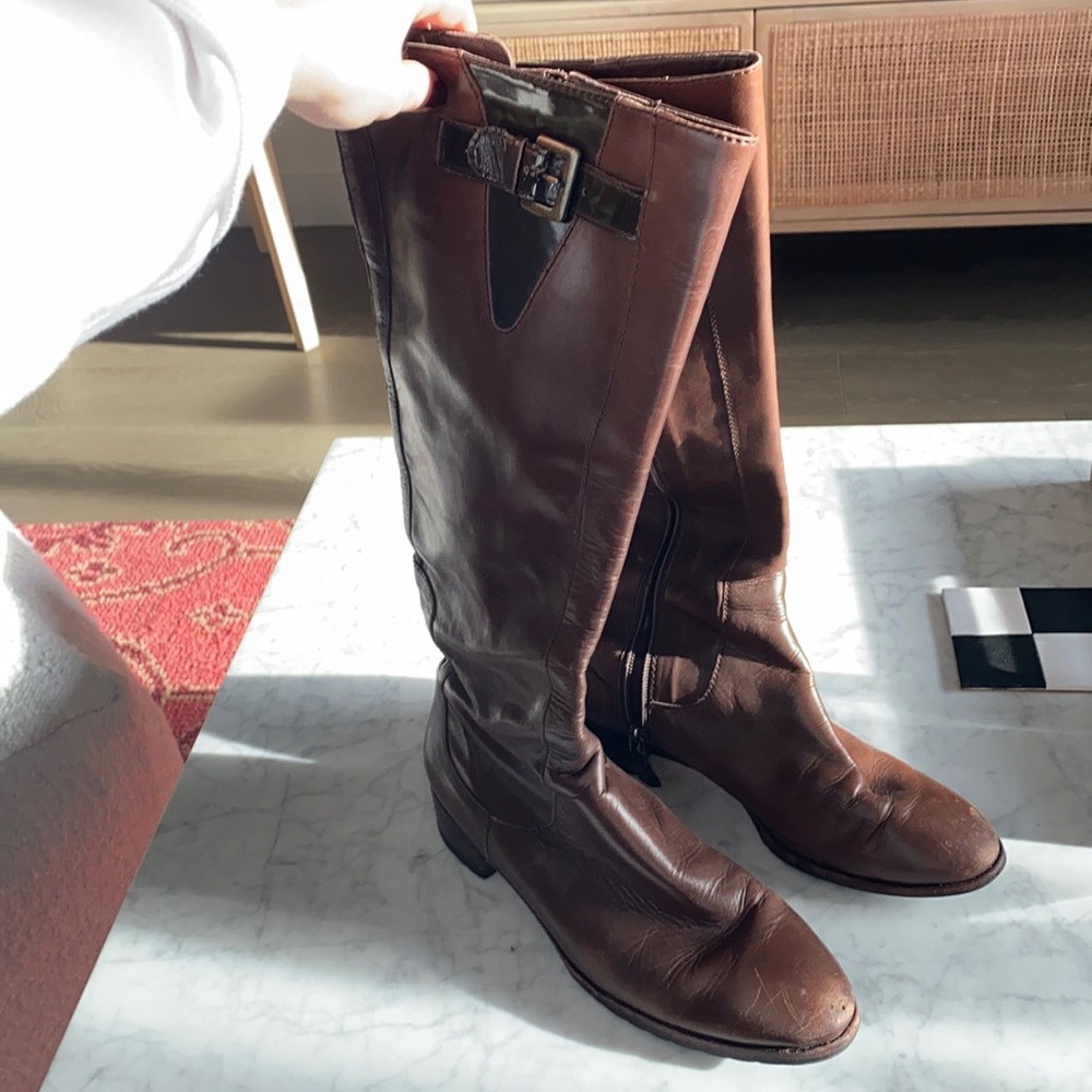 Cole Haan Brown Leather Knee-high Boots